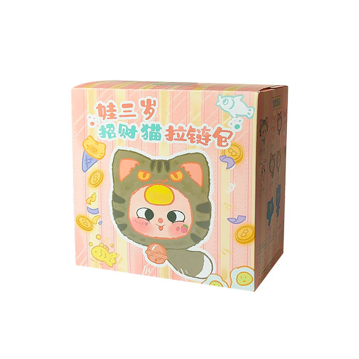 Baby Three Fortune Cat Plush Zipper Bag Series Blind Box