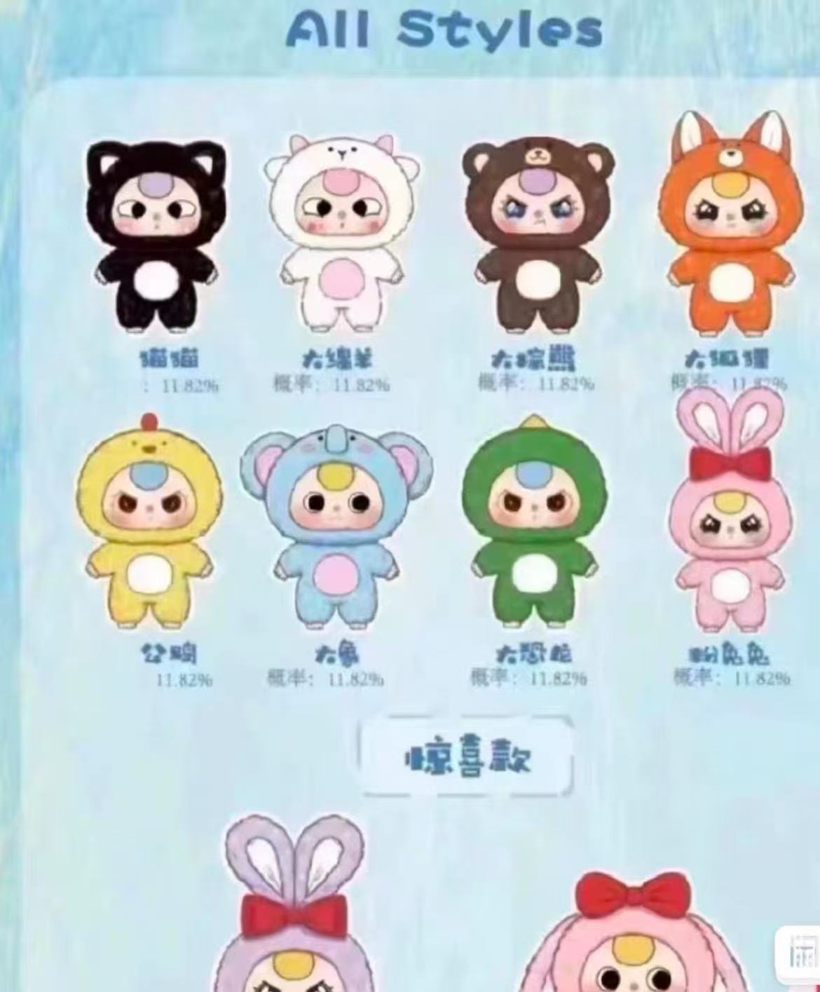 Baby Three 400% V1 Plush toy doll blind box