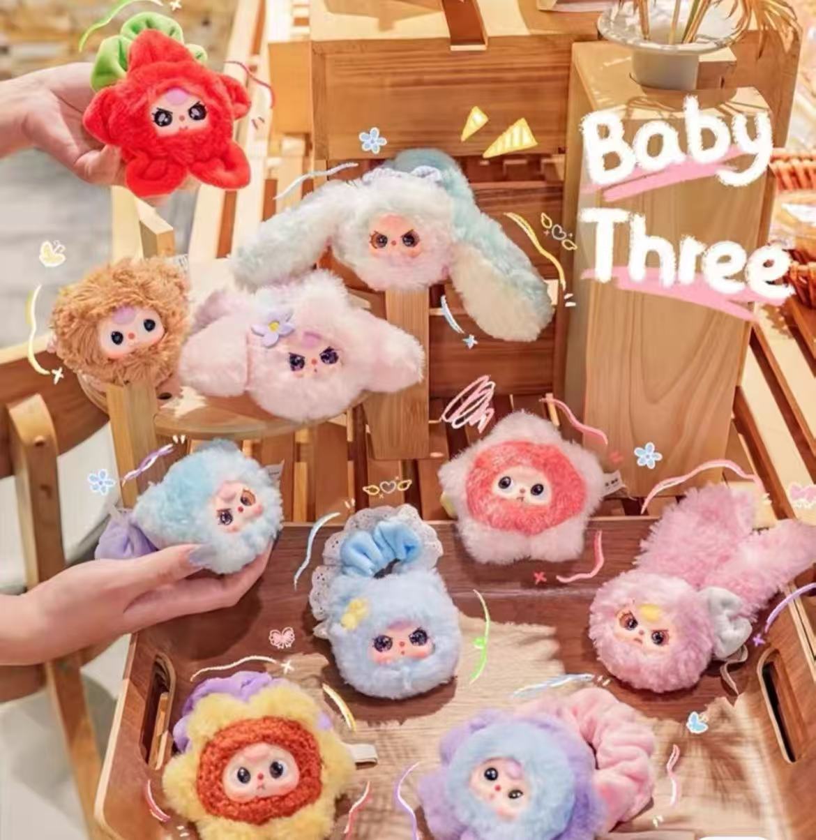 Special deal:BabyThree Flower Hair Ring Blind box buy 3 get 1 keychain