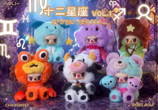 CHAOSWEET Rebel Bear Twelve Zodiac Signs blind box